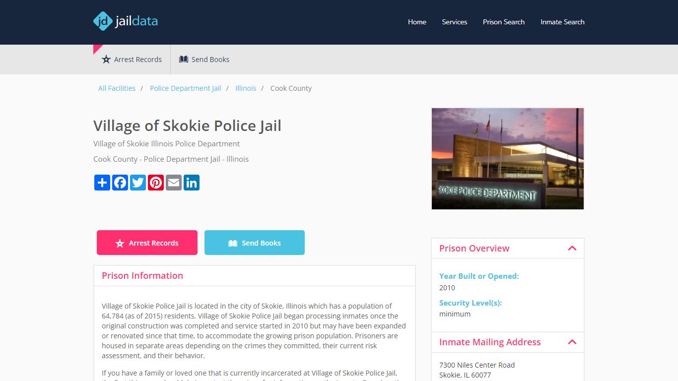 Village of Skokie Police Jail Inmate Search and Prisoner Info - Skokie, IL